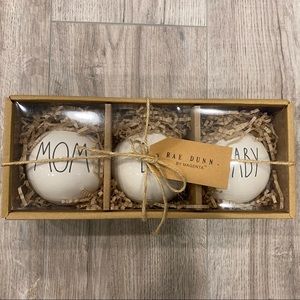 RAE DUNN- 3 ceramic ornaments